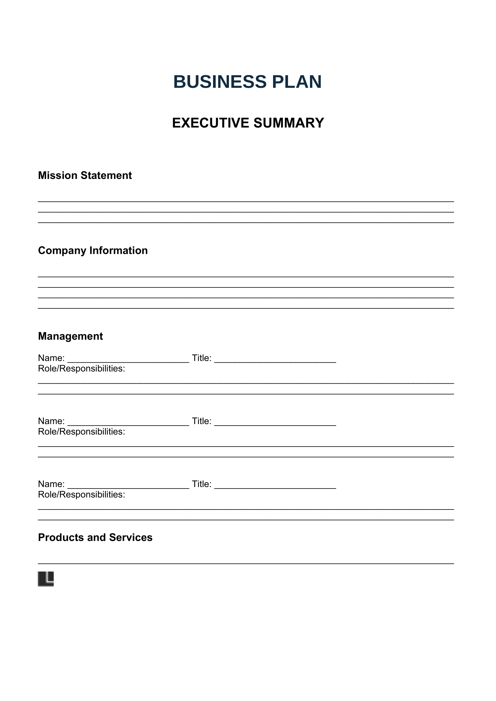 business plan template example pdf