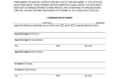 california power of attorney form