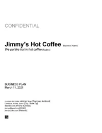 coffee shop business plan template