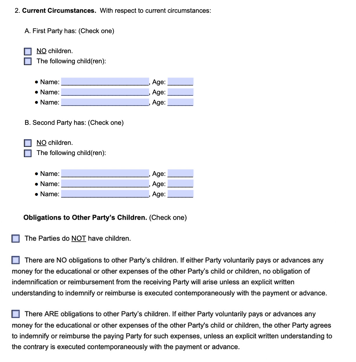 cohabitation agreement template