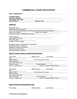 commercial lease application
