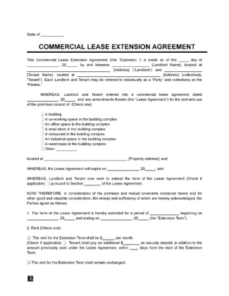 Commercial Lease Extension Addendum