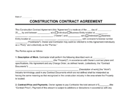 construction contract template