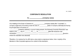 corporate resolution