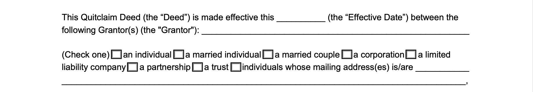 Free Quitclaim Deed Form | Printable PDF & Word