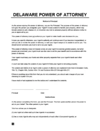 Delaware Power of Attorney Form