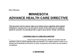 Minnesota Advance Directive Form