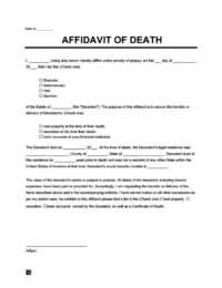Affidavit of death