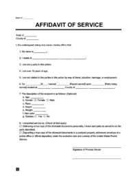 affidavit of service