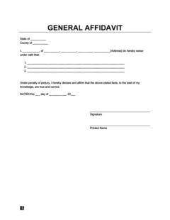 Free Affidavit Templates | PDF & Word Form