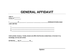 general affidavit template
