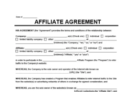 Affiliate Agreement Template
