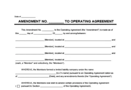 Amendment to LLC Operating Agreement Template