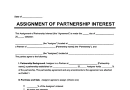 Assignment of Partnership Interest Form