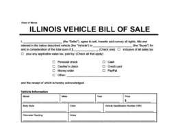 Illinois Vehicle Bill of Sale