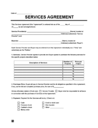 Template written contract 50+ SAMPLE