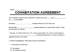 Cohabitation Agreement Template