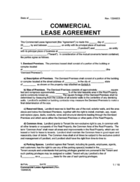sample image of a commercial lease agreement