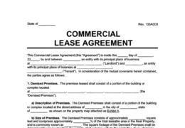 commercial lease agreement template
