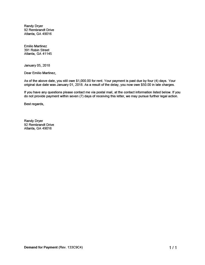 Letter no example contact Free Harassment