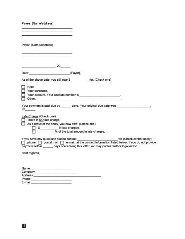 Demand Letter for Payment Template