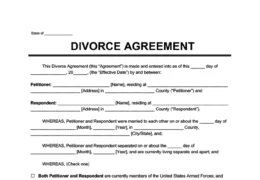 Divorce Agreement Template