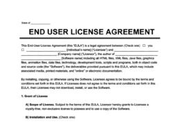 End User License Agreement (EULA) Template