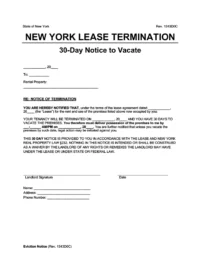 New York Lease Termination Letter
