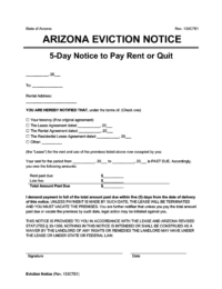 Arizona Eviction Notice