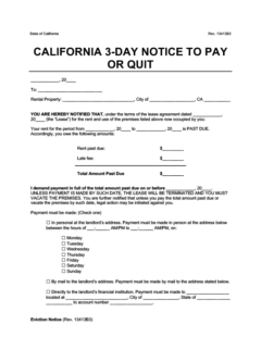 california eviction notice forms free templates process explained