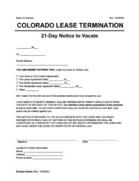 colorado 21 day lease termination