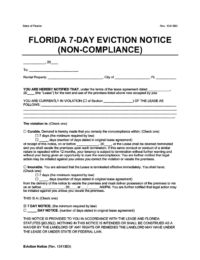 7 day eviction notice for noncompliance florida form