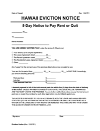 Hawaii Eviction Notice