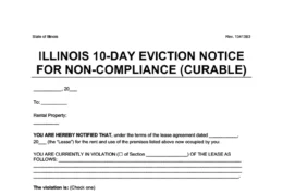 illinois 10 day eviction notice to vacate for noncompliance curable