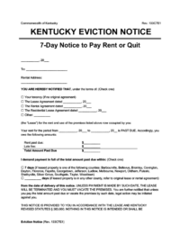 Kentucky Eviction Notice