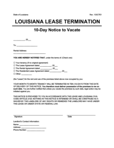 Free Louisiana Eviction Notice Forms | PDF & Word Downloads