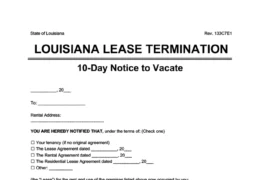 louisiana 10 day lease termination