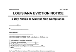 louisiana eviction notice 5 day comply or quit