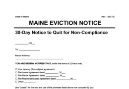 maine 30 day eviction notice to comply or quit