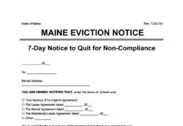 maine eviction notice 7 day comply or quit
