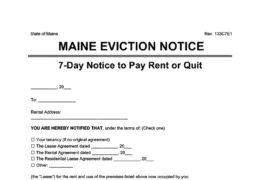 Maine 7-day Notice to Quit or Pay Rent