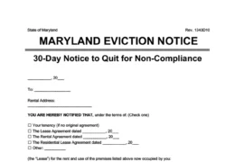 Maryland eviction notice 30 day comply or quit