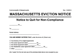 massachusetts eviction notice comply or quit