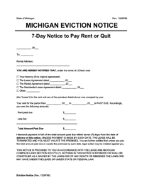 Michigan Eviction Notice