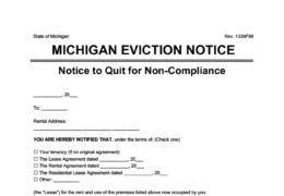 michigan notice to comply or quit