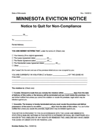 minnesota notice to comply or quit