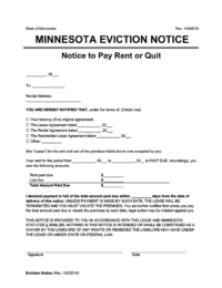 Minnesota Eviction Notice