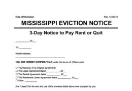 Mississippi notice to pay rent or quit