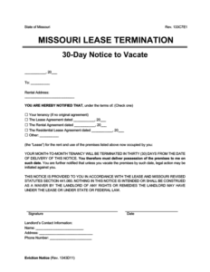 free missouri eviction notice forms notice to quit