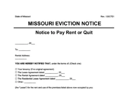 Missouri notice to pay rent or quit